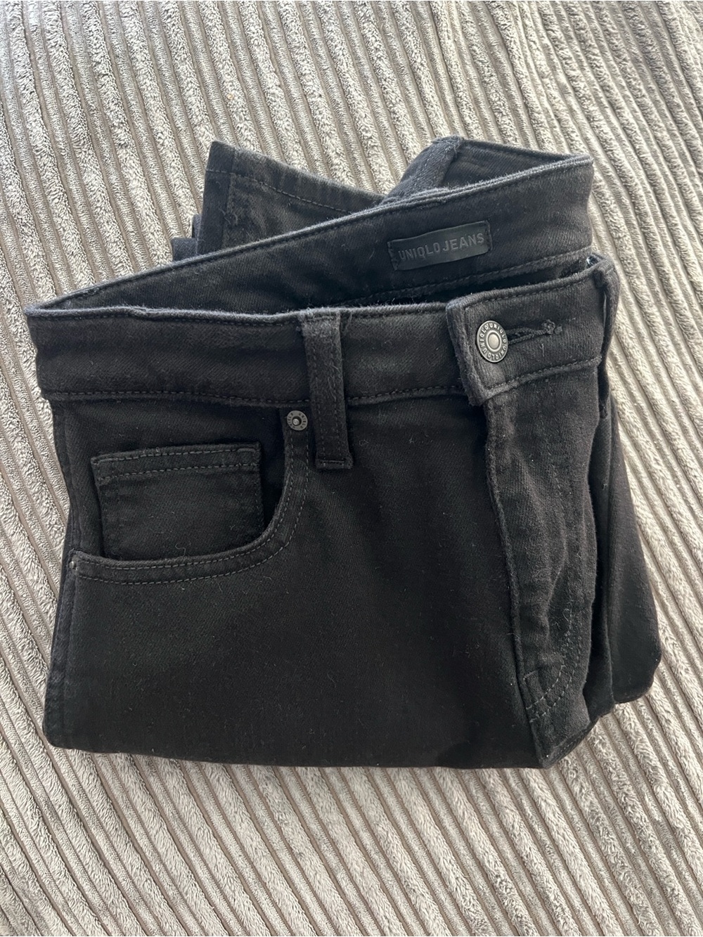 Uniqlo Jeans Slim Straight Middle Rise Straight Leg Black Waist 26